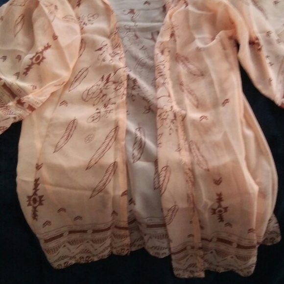 Womens BoHo Chiffon Kimono/Beach Cover - Picture 7 of 8